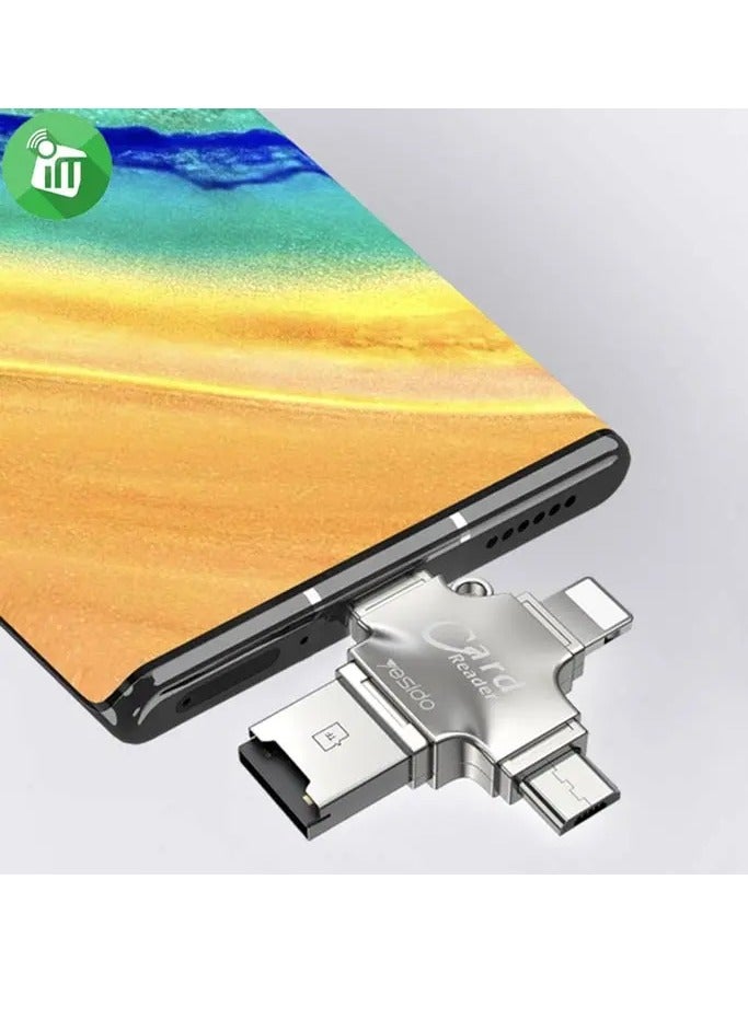 Yesido GS13 Multifunction USB Card Reader – Silver
