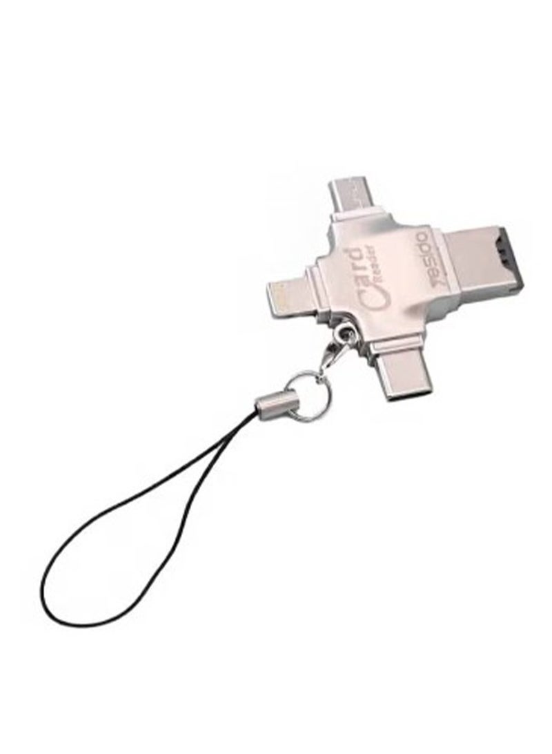 Yesido GS13 Multifunction USB Card Reader – Silver