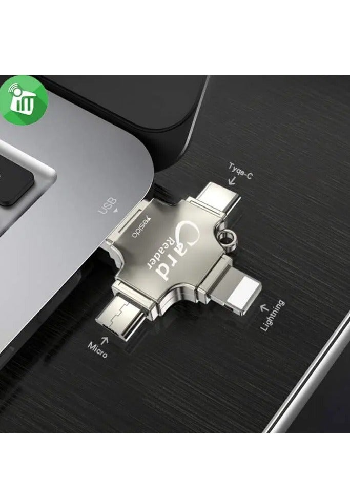 Yesido GS13 Multifunction USB Card Reader – Silver