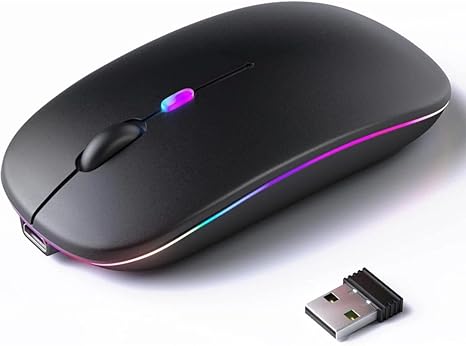 W10 Dual Mode Wireless & Bluetooth RGB Mouse – Black