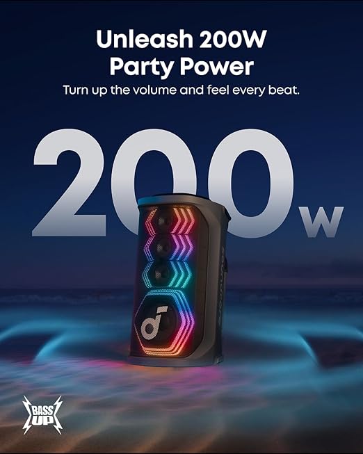 Soundcore Rave 3S AI Party Speaker – 200W with Dual Wireless Microphones