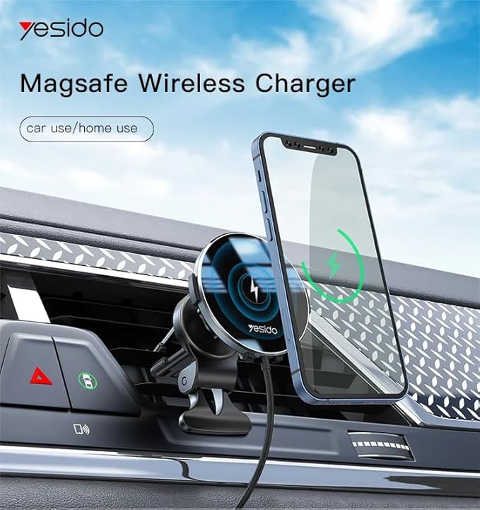 V Volt Wireless Magnetic Car Phone Holder – 15W Fast Charging