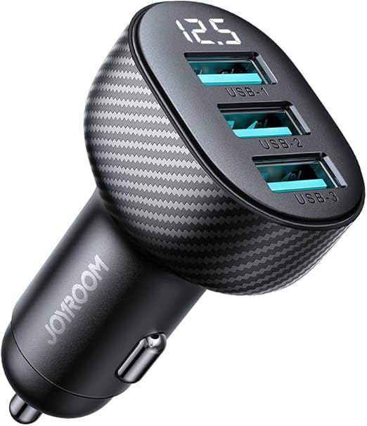 JOYROOM JR-CCD03 3.4A Car Charger 3 USB with Digital Display