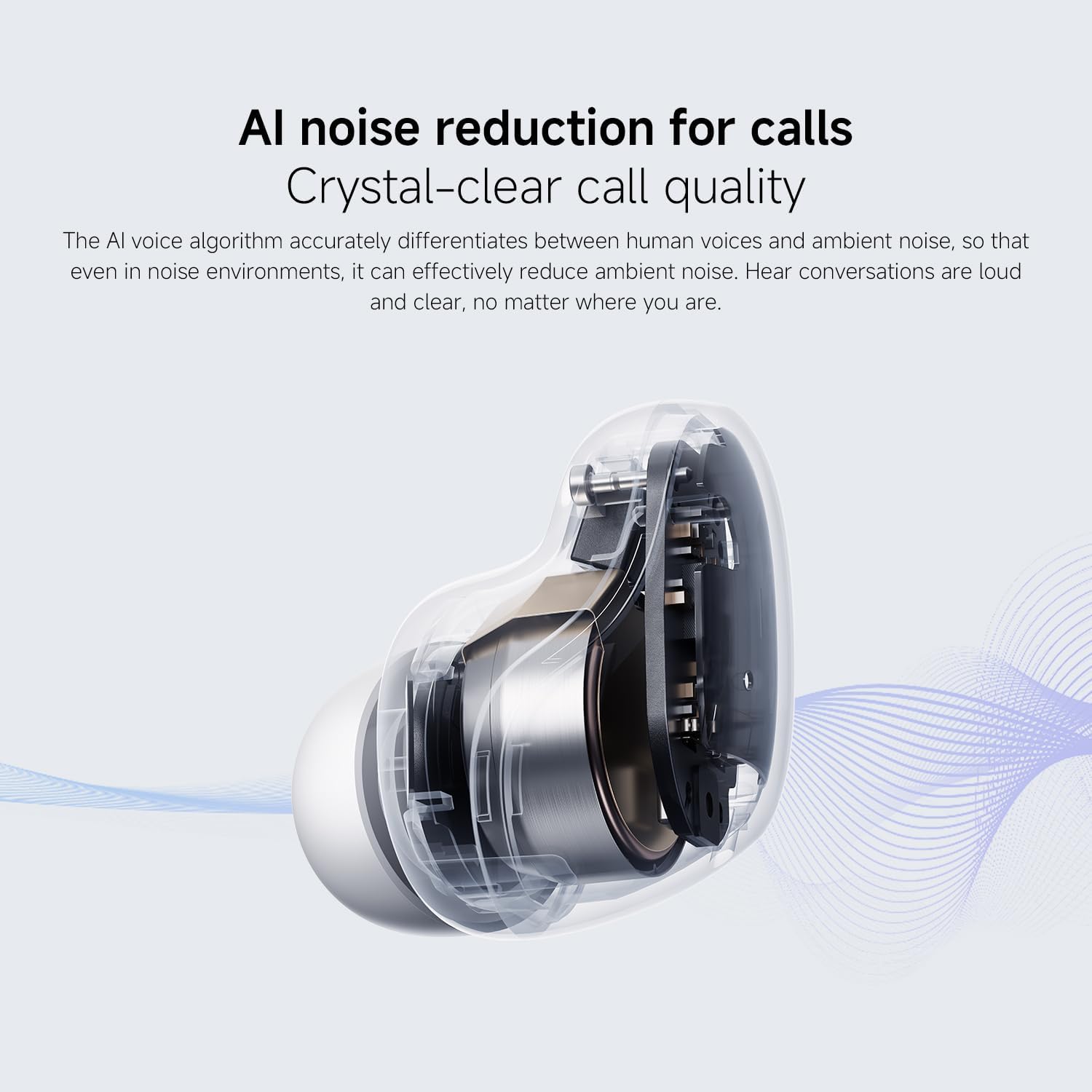 Xiaomi Redmi Buds 6 Play Wireless Earphones – 36H Playtime, AI Noise Reduction, White