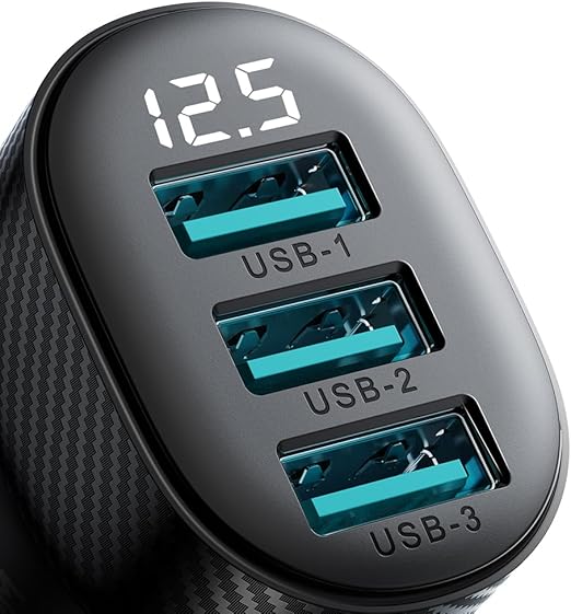 JOYROOM JR-CCD03 3.4A Car Charger 3 USB with Digital Display