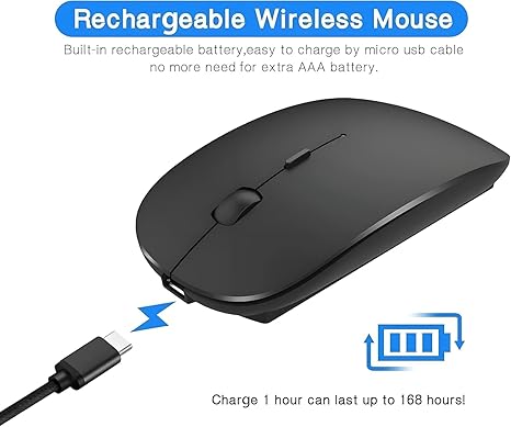W10 Dual Mode Wireless & Bluetooth RGB Mouse – Black