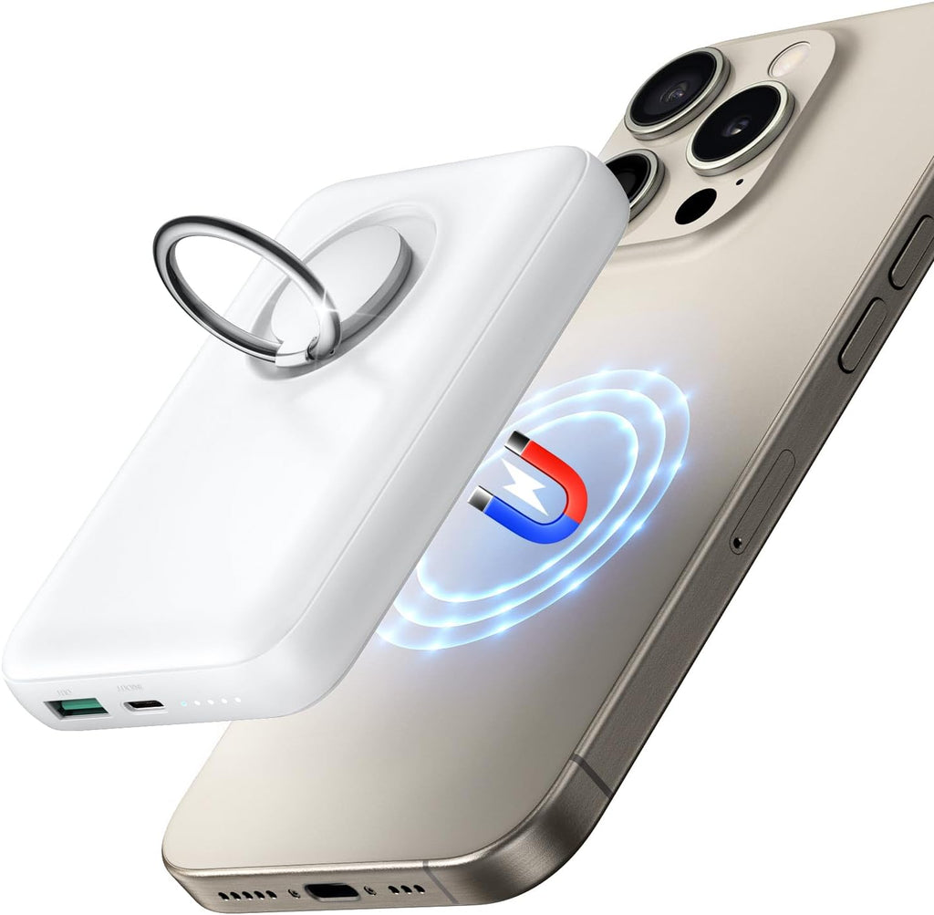 JOYROOM Magnetic 10000mAh Power Bank with Ring Holder & 20W Fast Charging