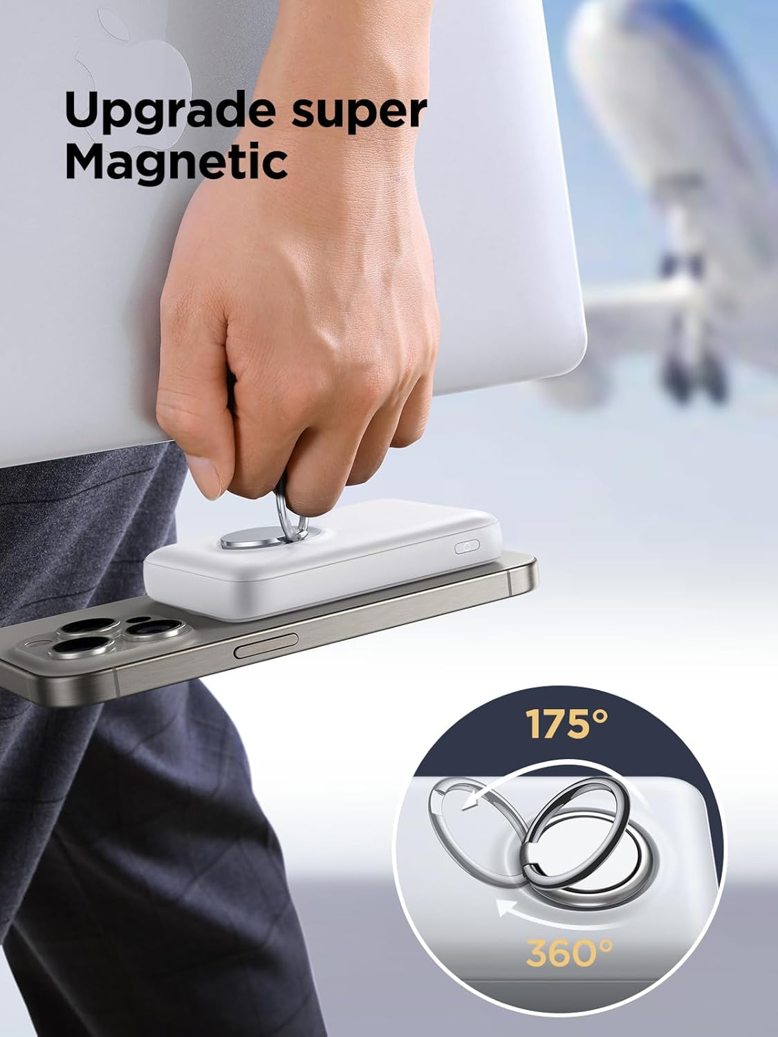 JOYROOM Magnetic 10000mAh Power Bank with Ring Holder & 20W Fast Charging