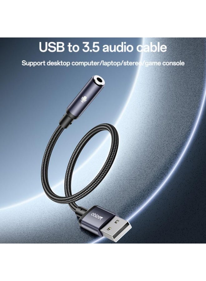 YESIDO YAU46 USB to 3.5mm Aluminum Alloy Audio Adapter – Black