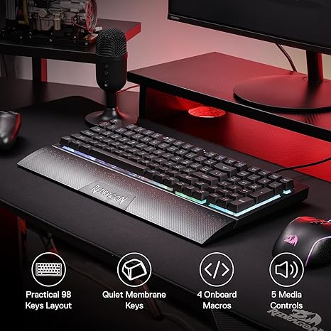Redragon K515 SHIVA RGB Gaming Keyboard – 98 Keys