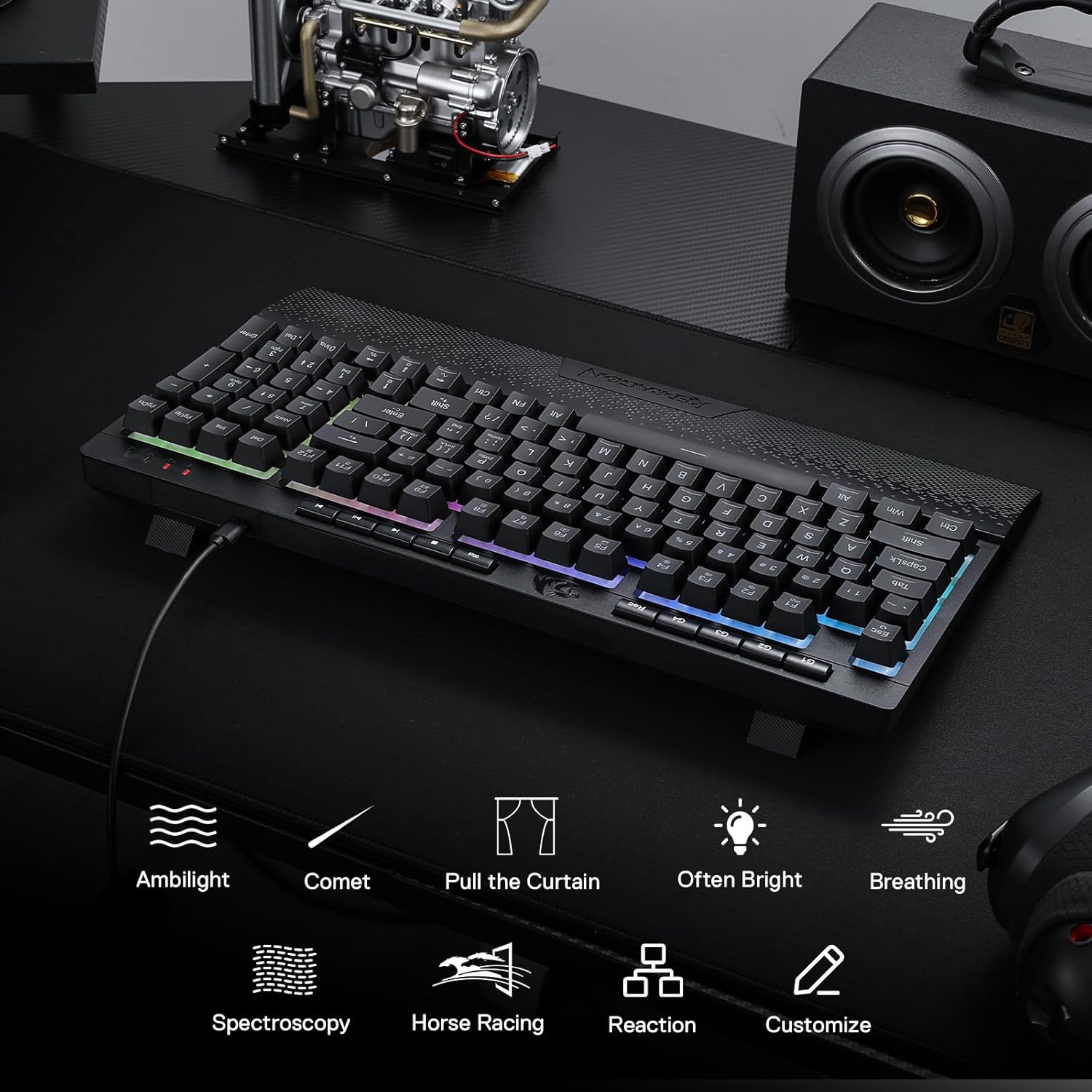Redragon K515 SHIVA RGB Gaming Keyboard – 98 Keys