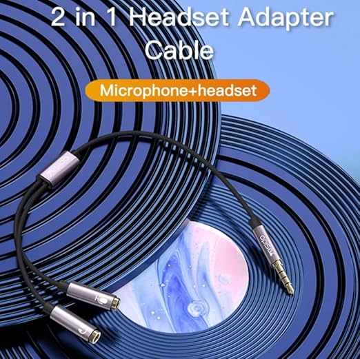 YESIDO YAU28 3.5mm Audio Splitter – Dual Headphone & Mic Adapter