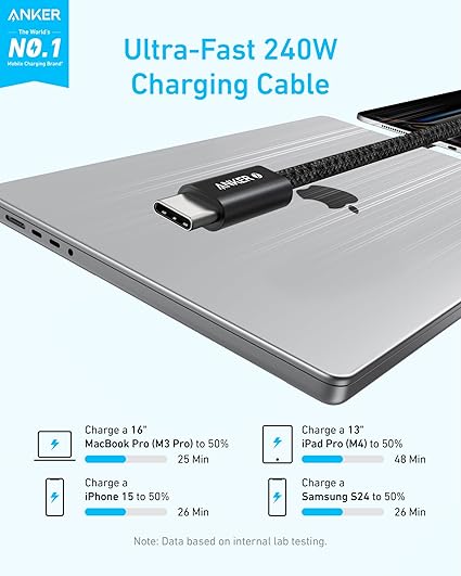 Anker 322 USB-C to USB-C Cable (6ft / 1.8m, 60W)