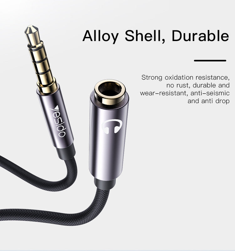 YESIDO YAU26 3.5mm Male to Female Audio Extension Cable – 1m