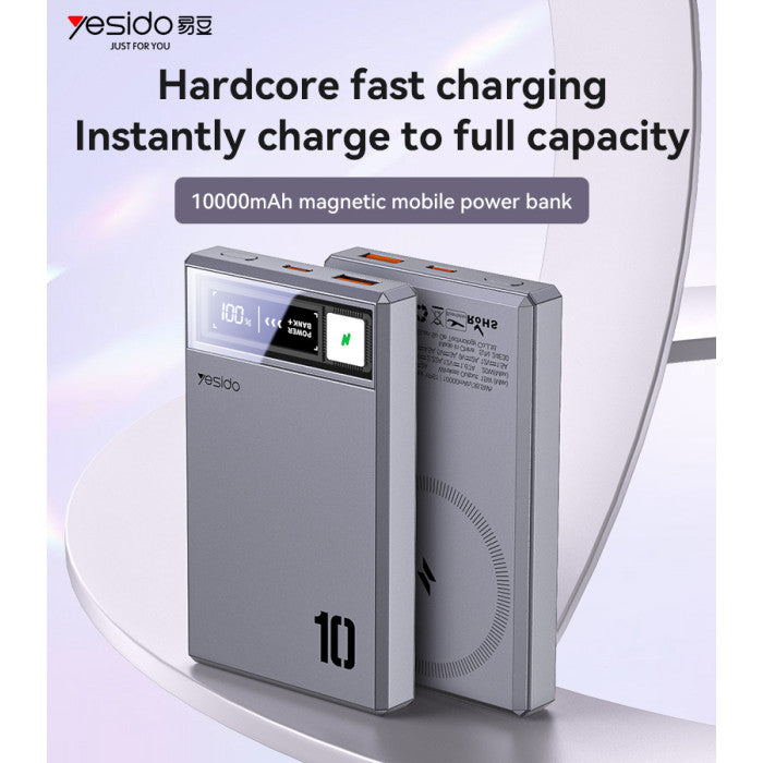 Yesido YP61 10000mAh Magnetic Wireless Power Bank – 22.5W Fast Charge