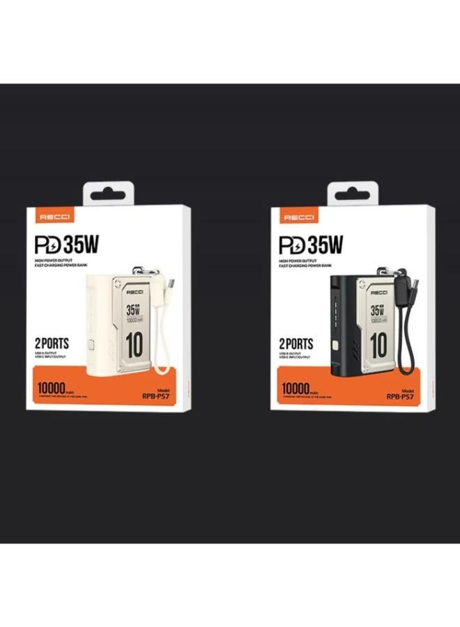 Recci RPB-P57 10000 mAh 35W Fast Charge Power Bank