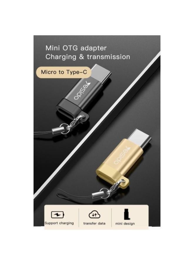 Yesido GS04 Micro‑to‑Type‑C Mini OTG Adapter – Portable Data & Charging Converter