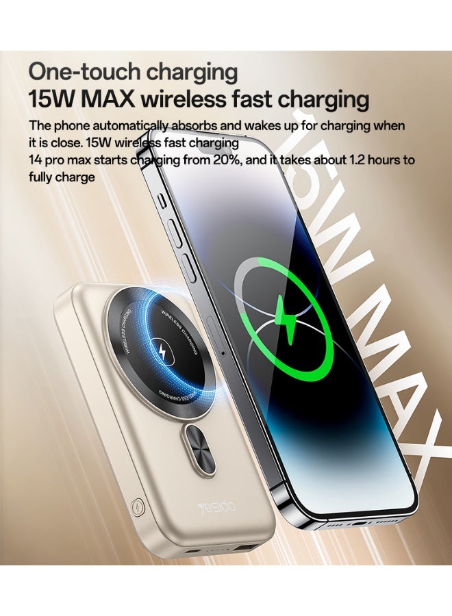 Yesido YP60 10000mAh Magnetic Wireless Power Bank with 360° Rotating Stand