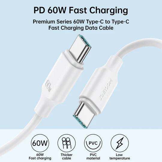 Joyroom USB-C to USB-C 60W Leather Cable (1m / 2m)