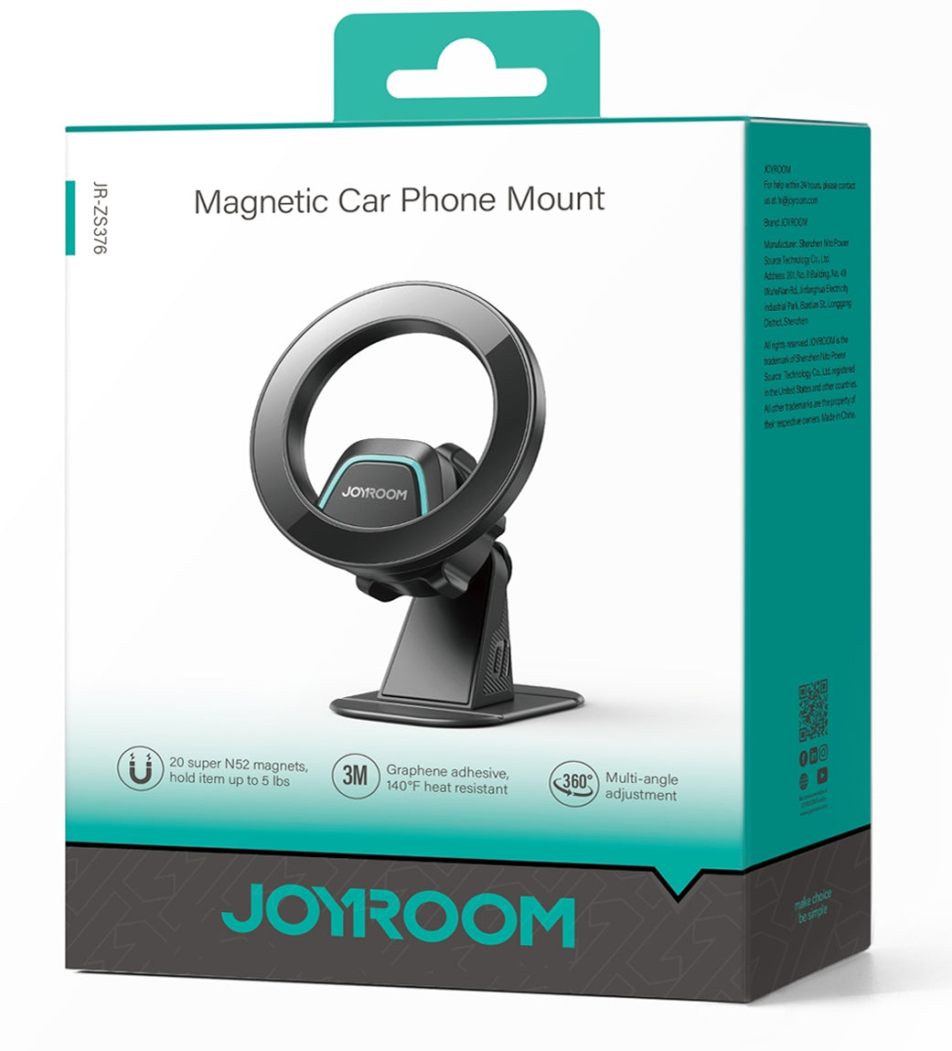 Joyroom JR-ZS376 Magnetic Car Phone Holder – 360° Rotation (Black)
