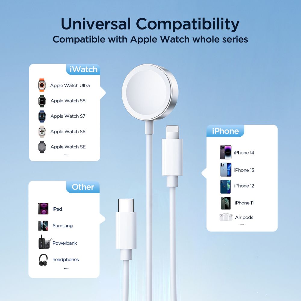3-in-1 Magnetic Wireless Watch Charger Cable