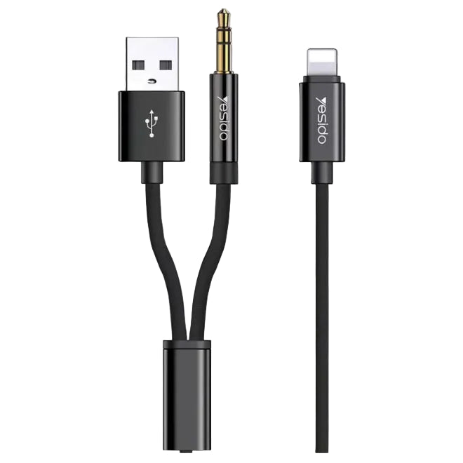 Yesido Lightning to 3.5mm AUX Audio Adapter – Black