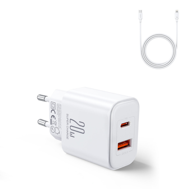 Joyroom 20W A+C Fast Charger with Lightning Cable