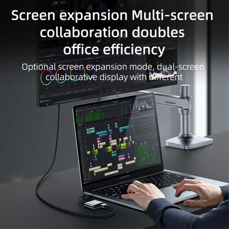 Yesido HM15 Dual Display USB/Type‑C to HDMI & VGA Adapter