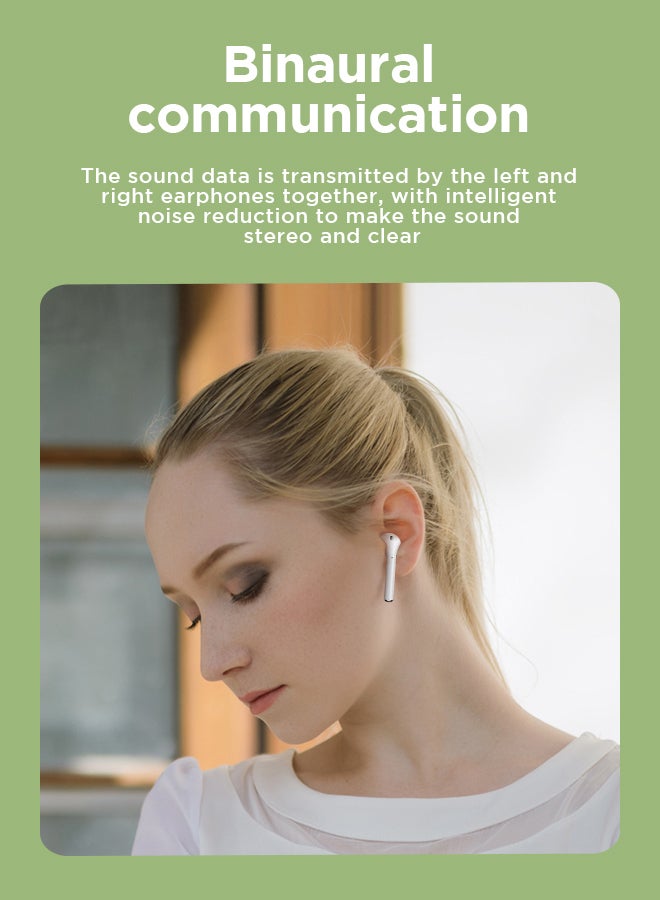 JR-T03S TWS Semi In-Ear Wireless Earbuds – White
