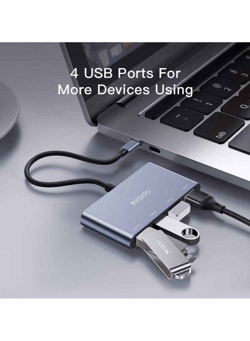 Yesido HB13 USB‑C to 4‑Port USB Adapter Hub