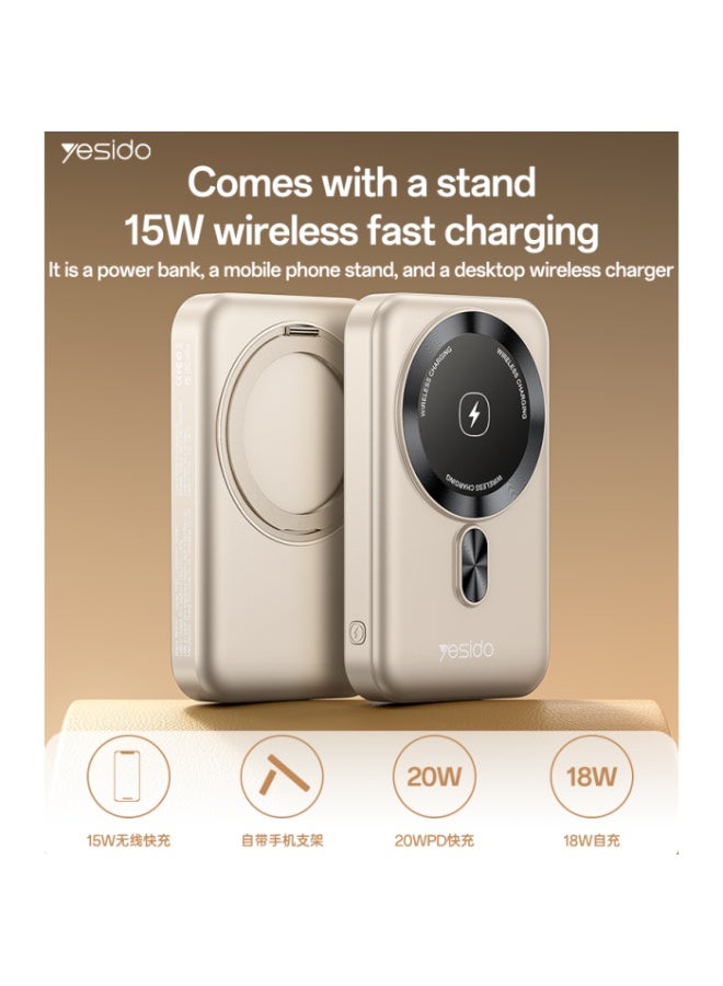Yesido YP60 10000mAh Magnetic Wireless Power Bank with 360° Rotating Stand